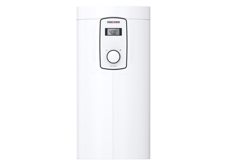 Stiebel Eltron DHB-E 11/13 LCD digital tankless water heater for instant hot water in premium bathrooms, features LCD display.