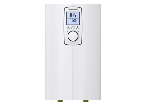 Stiebel Eltron DCE-X 6/8 Premium Tankless Water Heater, smart instant heater for modern homes in India, showing sleek design and control panel.