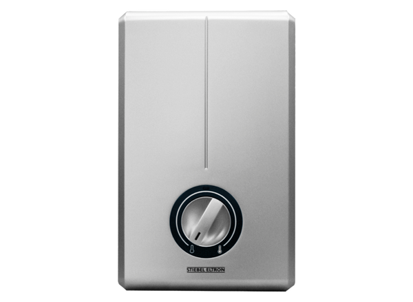 Stiebel Eltron DHC 8 XG tankless water heater showing compact design and control panel for instant hot water.